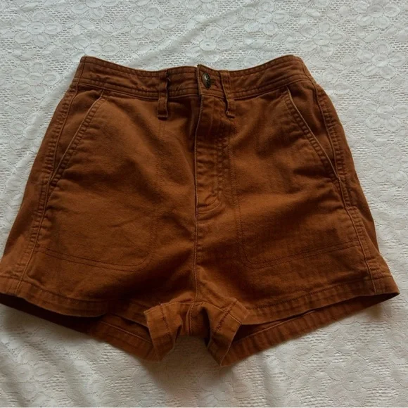 Madewell XXS burnt orange high rise cargo shorts - Picture 6 of 10